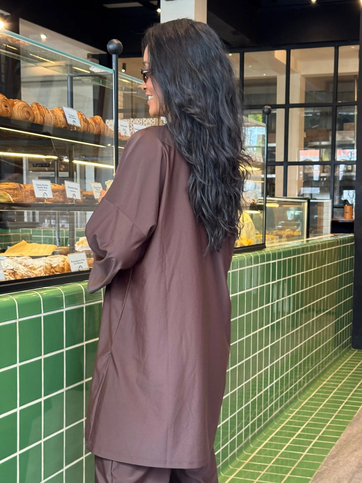 Top alba - dark expresso Aliam swim